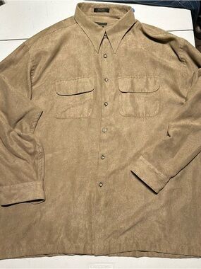 Van Heusen Soft Suede Shirt Jacket in Tan